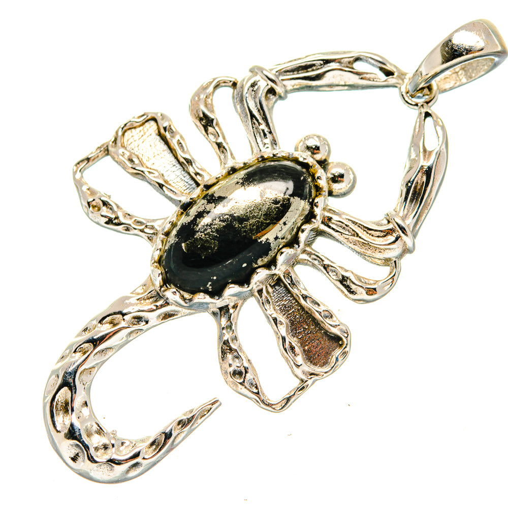 Pyrite In Black Onyx Pendants handcrafted by Anasilvercos - PD19883