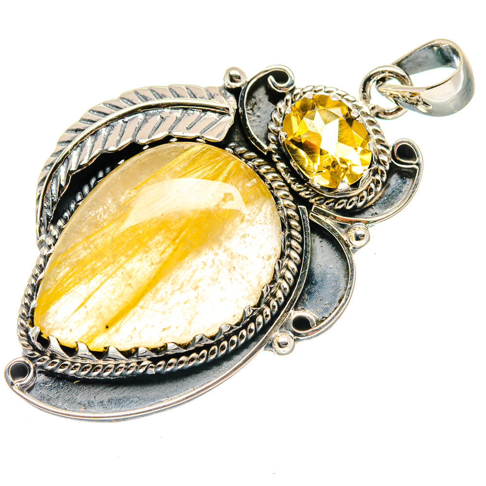 Rutilated Quartz Pendants handcrafted by Anasilvercos - PD19901