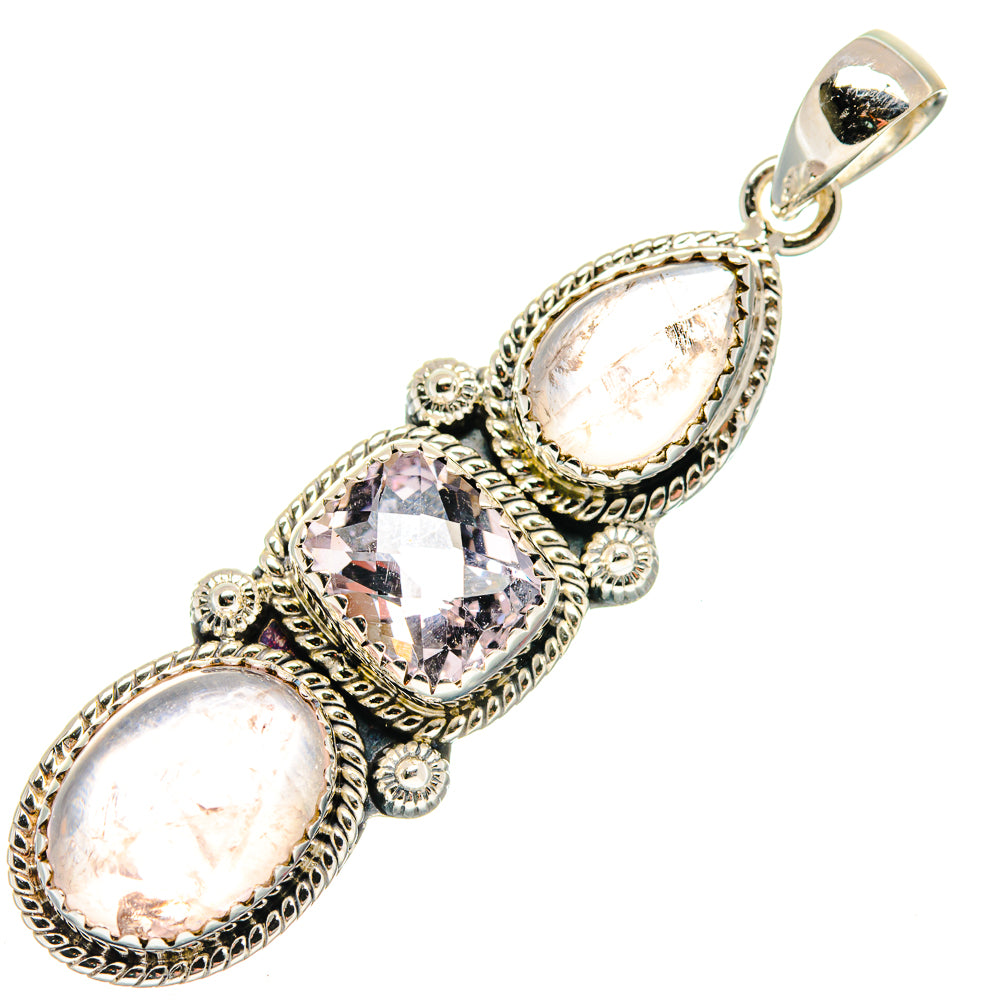 Rose Quartz Pendants handcrafted by Anasilvercos - PD19903
