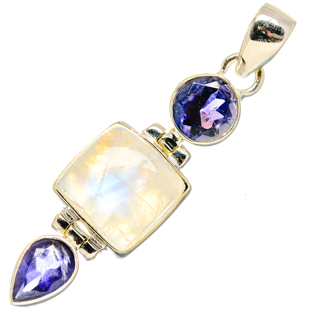 Rainbow Moonstone Pendants handcrafted by Anasilvercos - PD19912