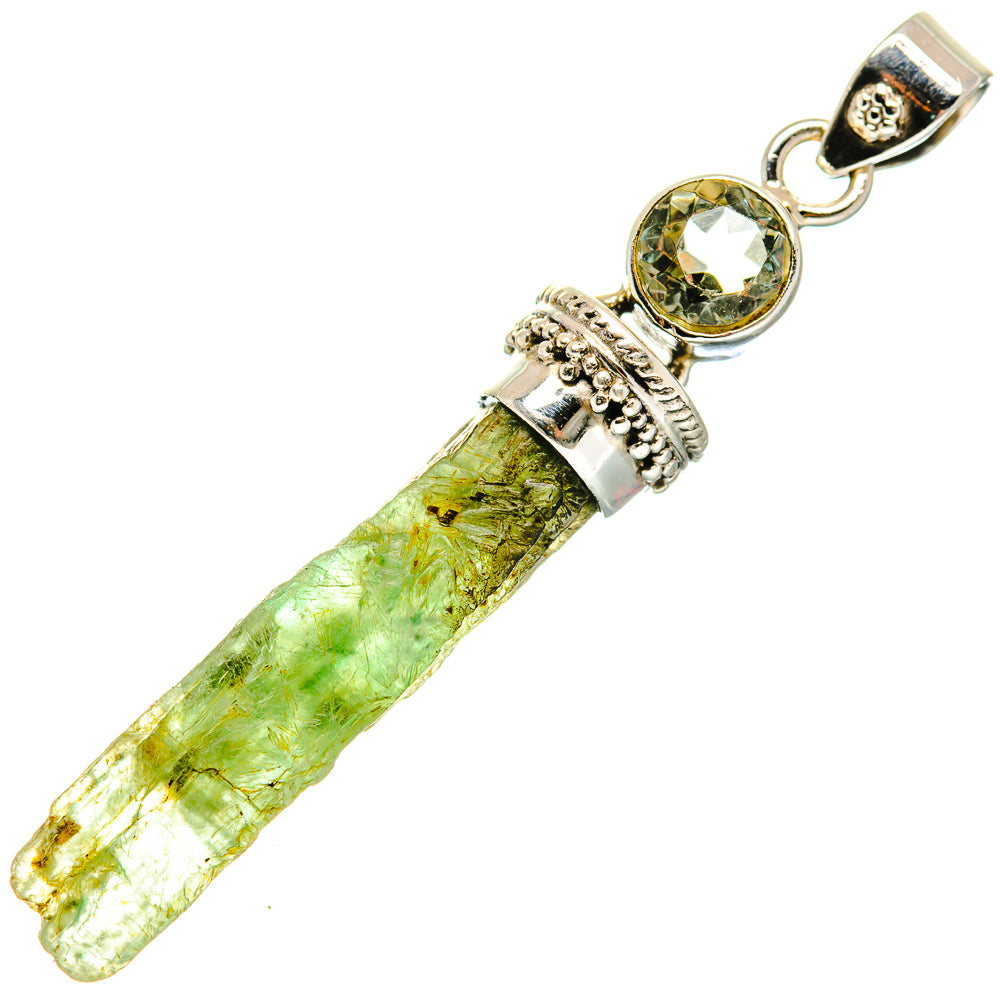 Green Kyanite Pendants handcrafted by Anasilvercos - PD19917