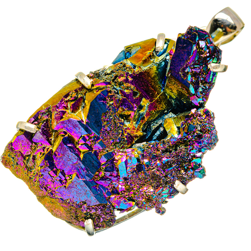 Titanium Sunshine Druzy Pendants handcrafted by Anasilvercos - PD19969