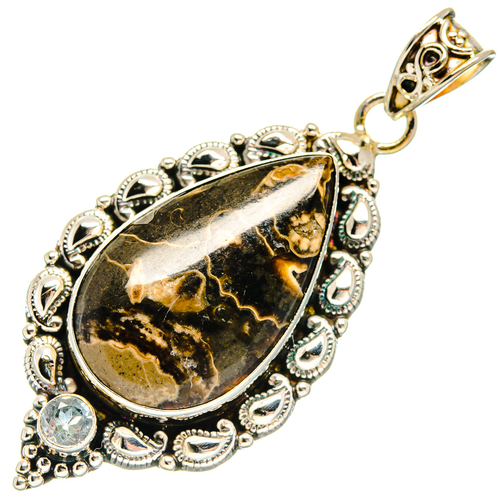 Turritella Agate Pendants handcrafted by Anasilvercos - PD20013