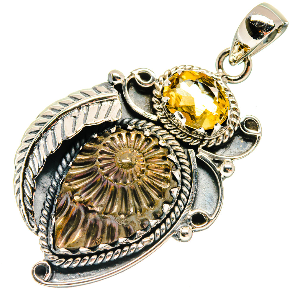 Pyrite Fossil Pendants handcrafted by Anasilvercos - PD20015