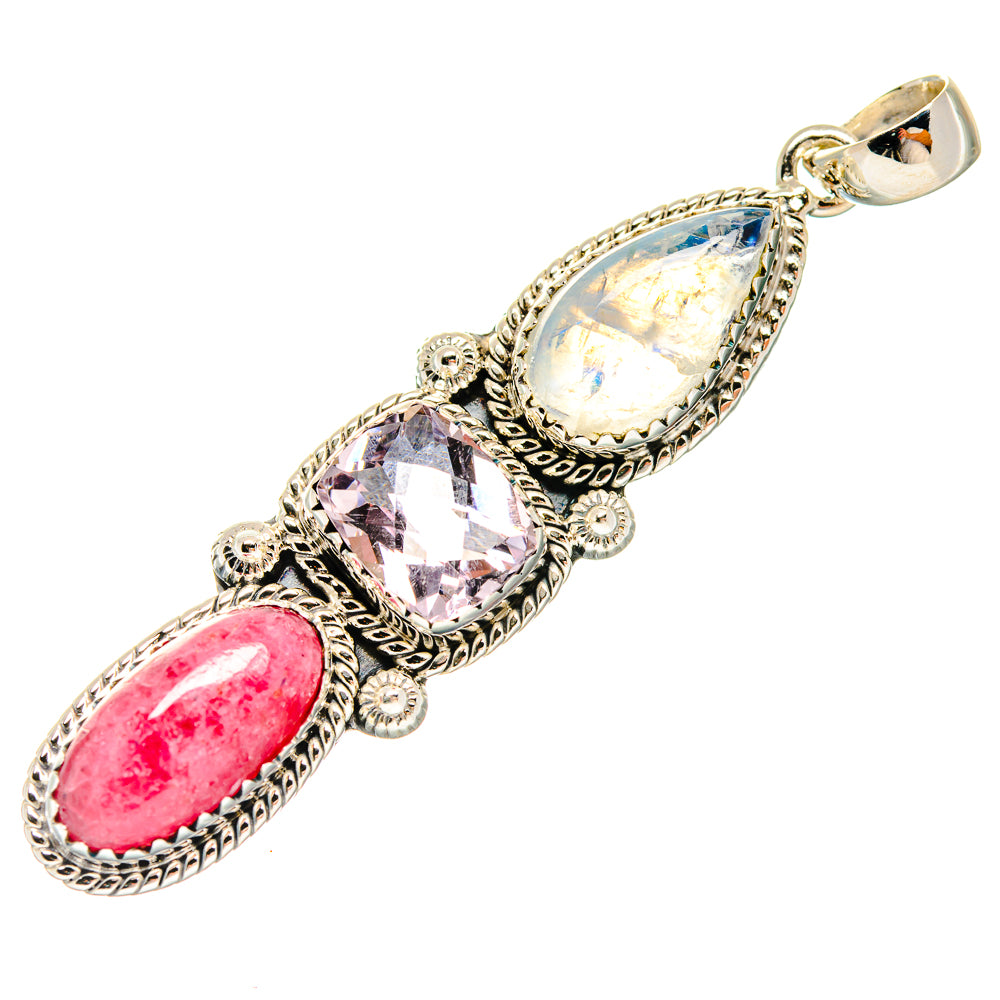 Rainbow Moonstone Pendants handcrafted by Anasilvercos - PD20026