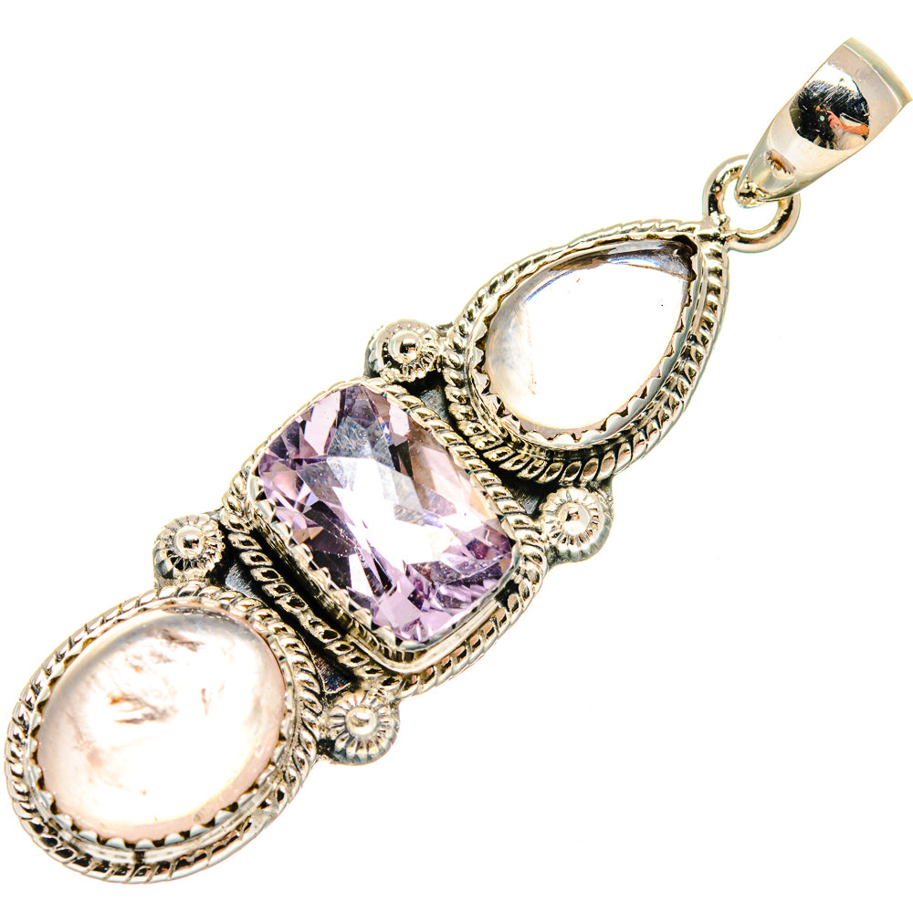 Rose Quartz Pendants handcrafted by Anasilvercos - PD20027