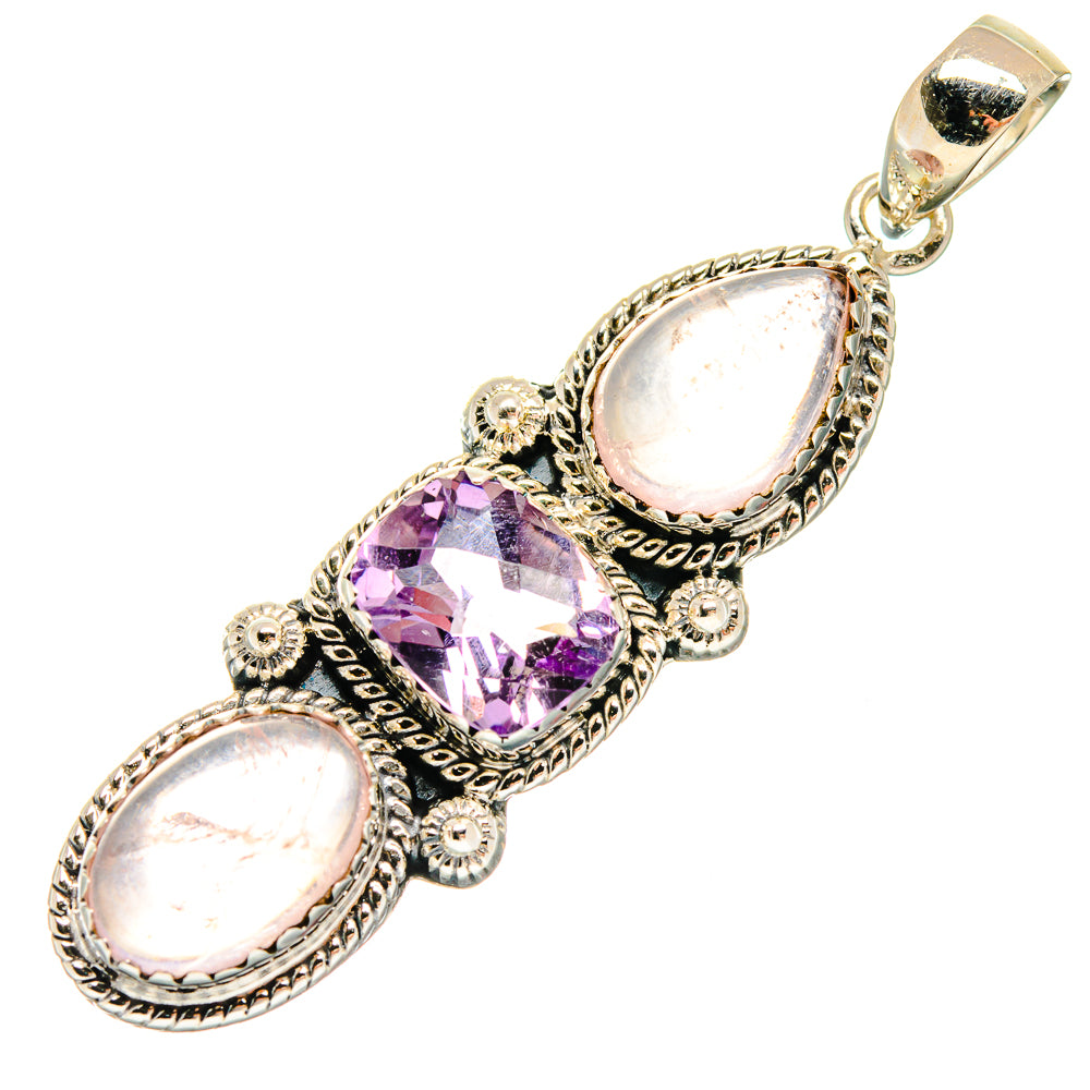 Rose Quartz Pendants handcrafted by Anasilvercos - PD20030