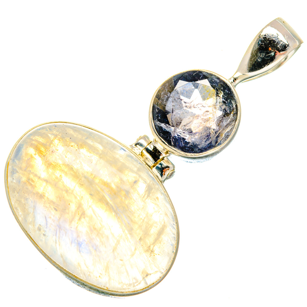 Rainbow Moonstone Pendants handcrafted by Anasilvercos - PD20033