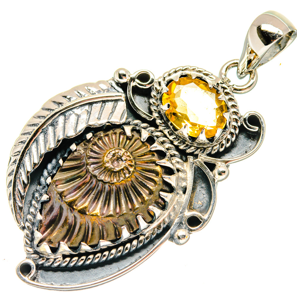 Pyrite Fossil Pendants handcrafted by Anasilvercos - PD20044