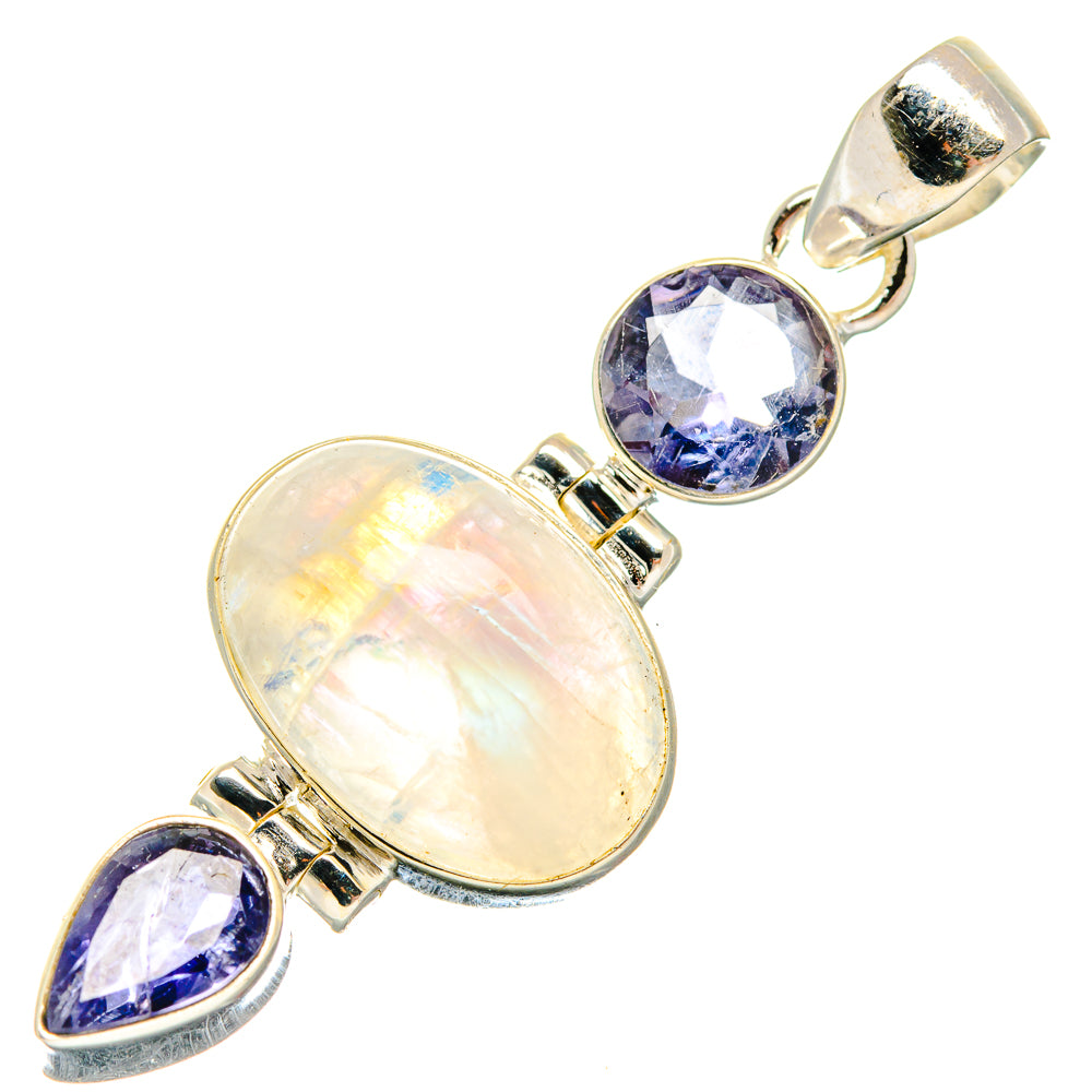 Rainbow Moonstone Pendants handcrafted by Anasilvercos - PD20056