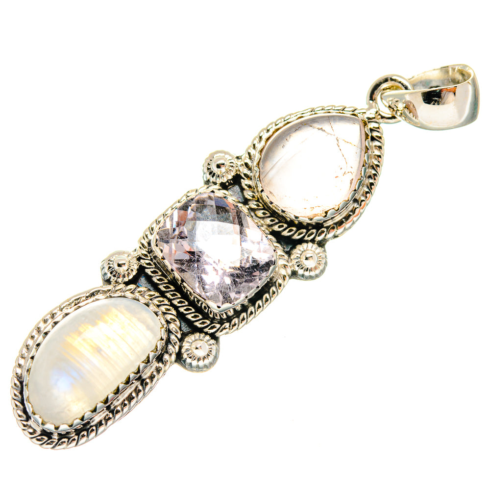 Rainbow Moonstone Pendants handcrafted by Anasilvercos - PD20058