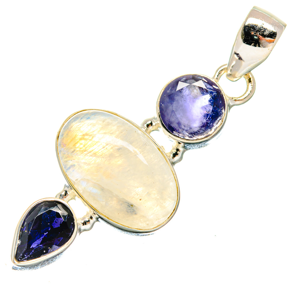 Rainbow Moonstone Pendants handcrafted by Anasilvercos - PD20082
