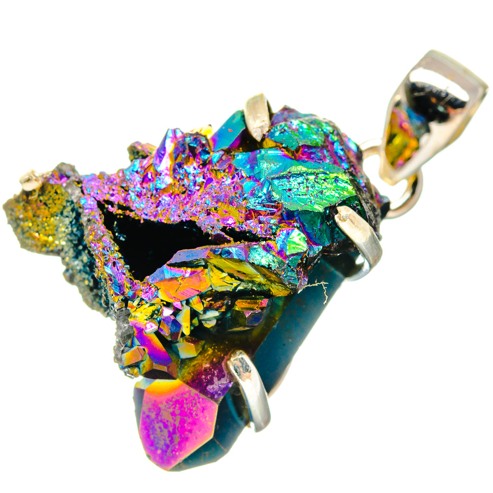 Titanium Sunshine Druzy Pendants handcrafted by Anasilvercos - PD20089