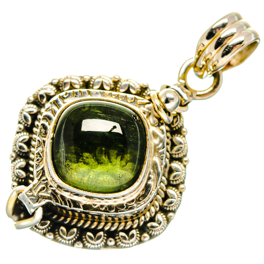 Green Tourmaline Pendants handcrafted by Anasilvercos - PD20112