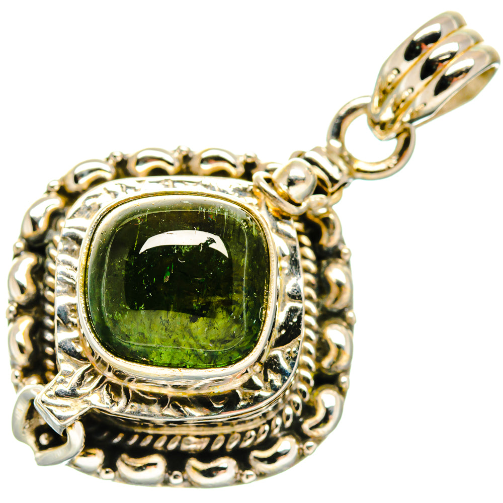 Green Tourmaline Pendants handcrafted by Anasilvercos - PD20115