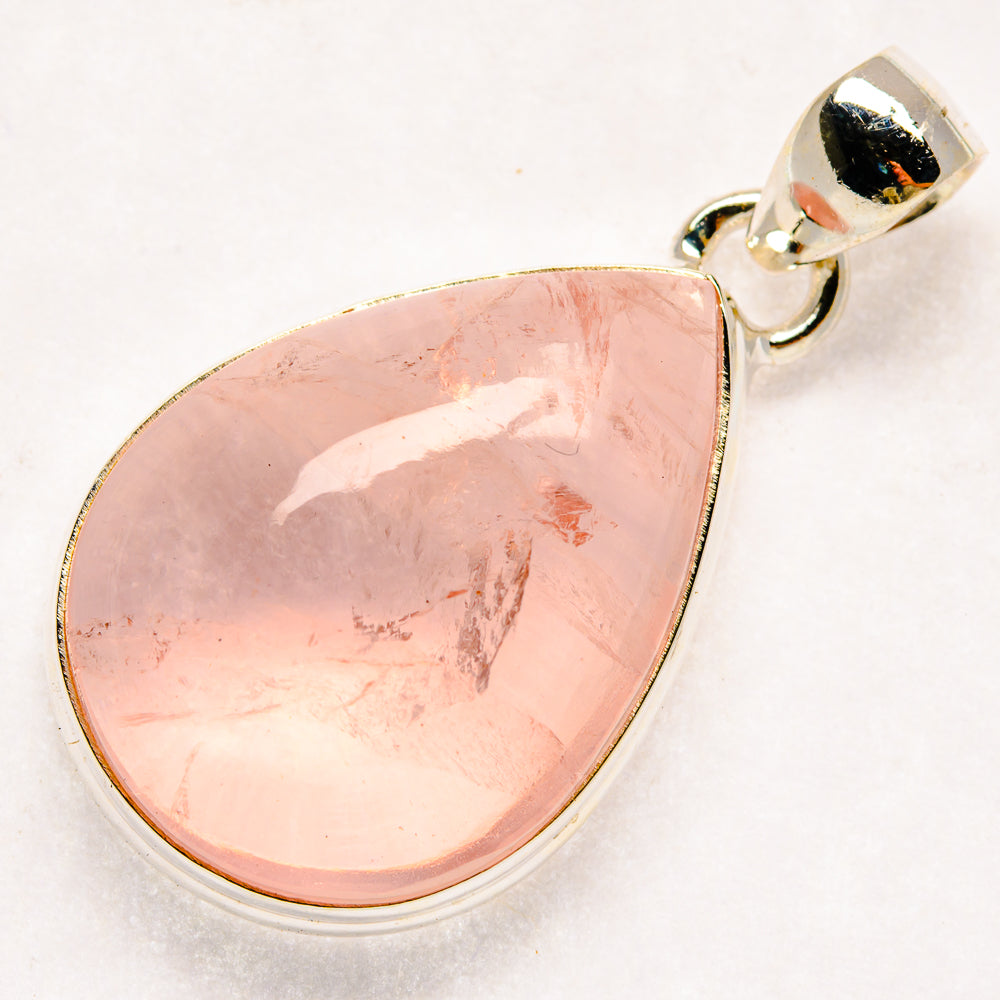 Rose Quartz Pendants handcrafted by Anasilvercos - PD20130