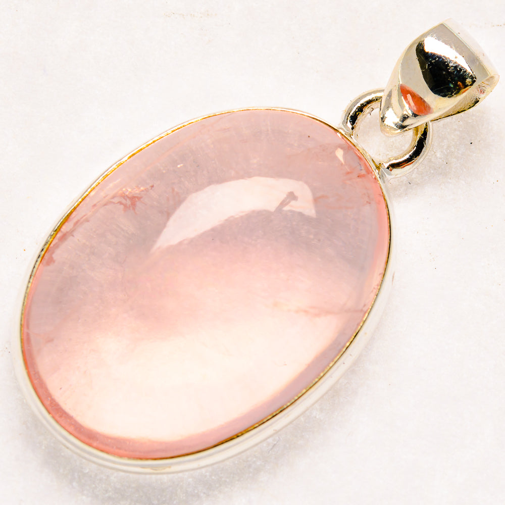 Rose Quartz Pendants handcrafted by Anasilvercos - PD20131
