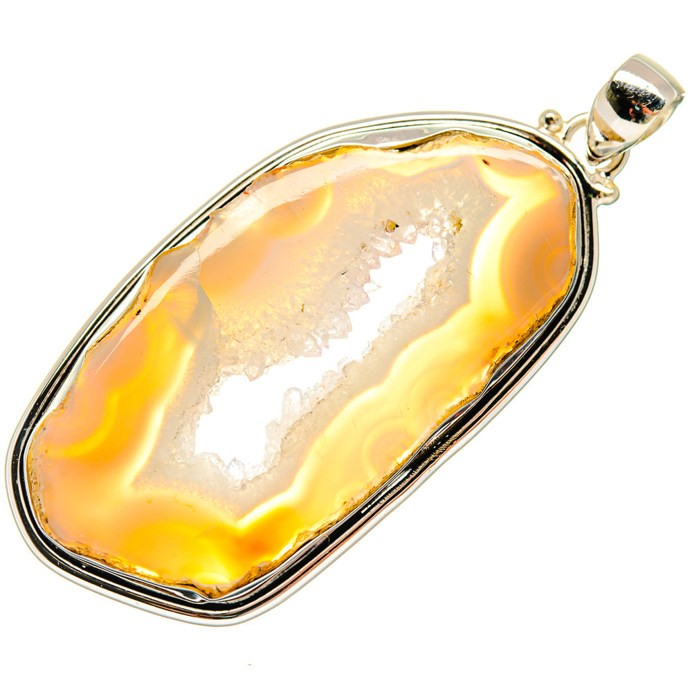 White Geode Slice Pendants handcrafted by Anasilvercos - PD20135 - Photo 2