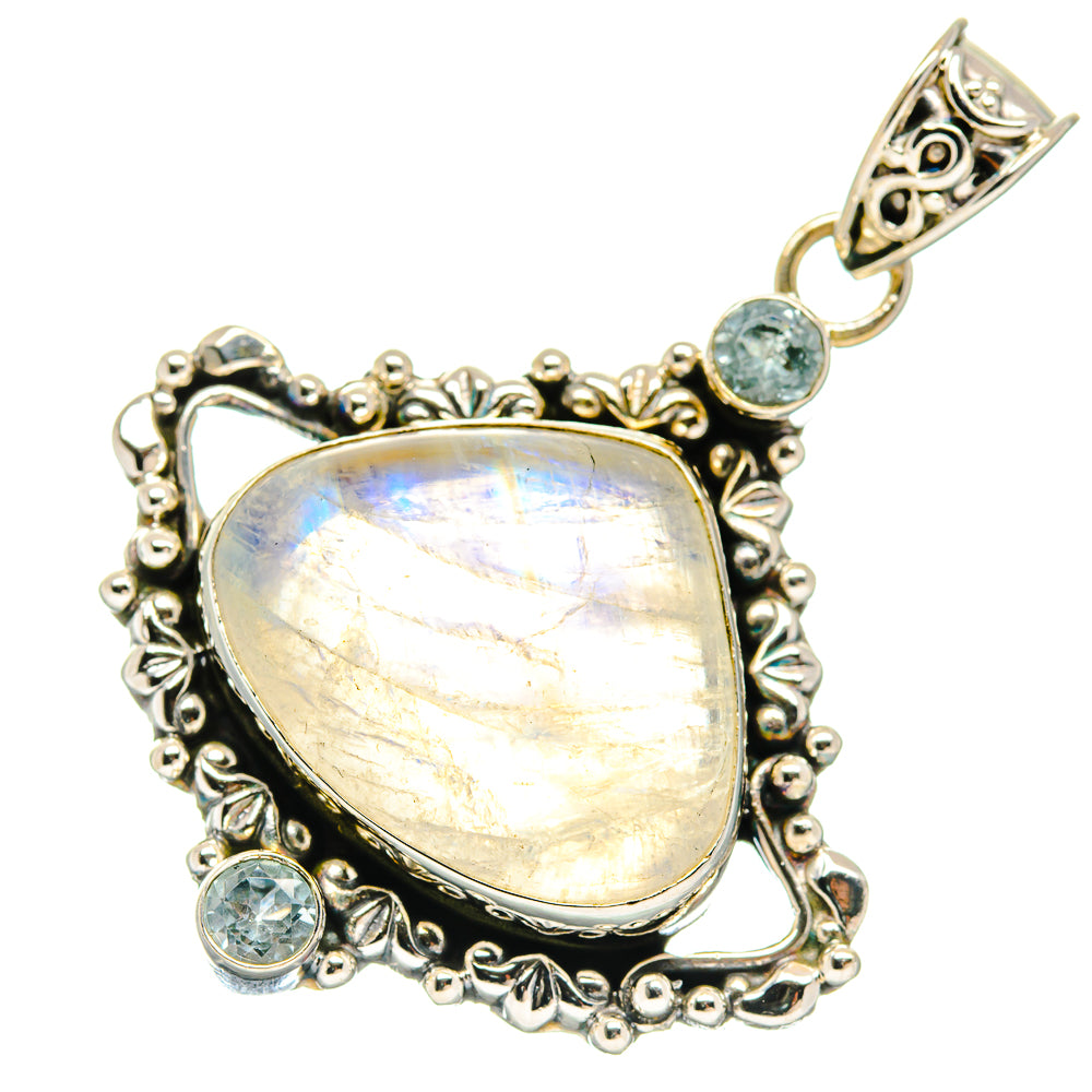 Rainbow Moonstone Pendants handcrafted by Anasilvercos - PD20226