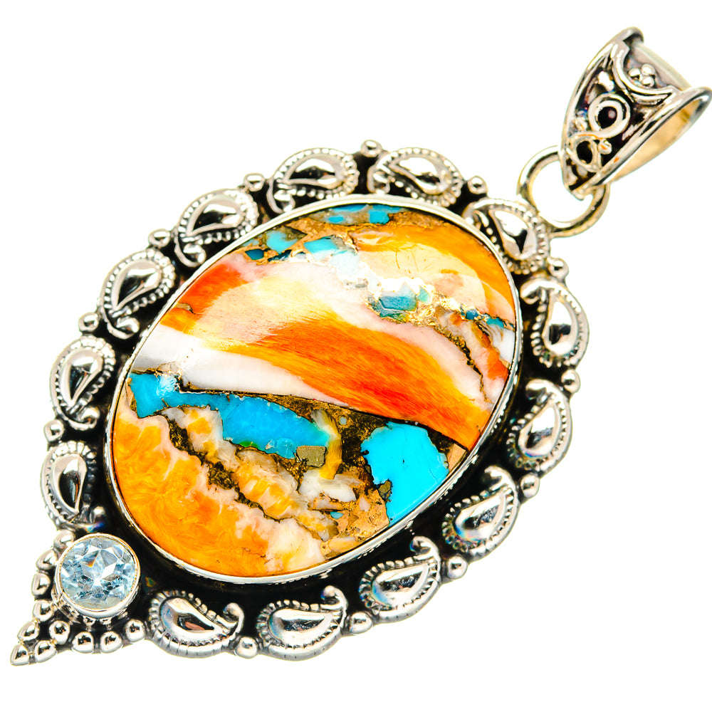 Spiny Oyster Turquoise Pendants handcrafted by Anasilvercos - PD20228