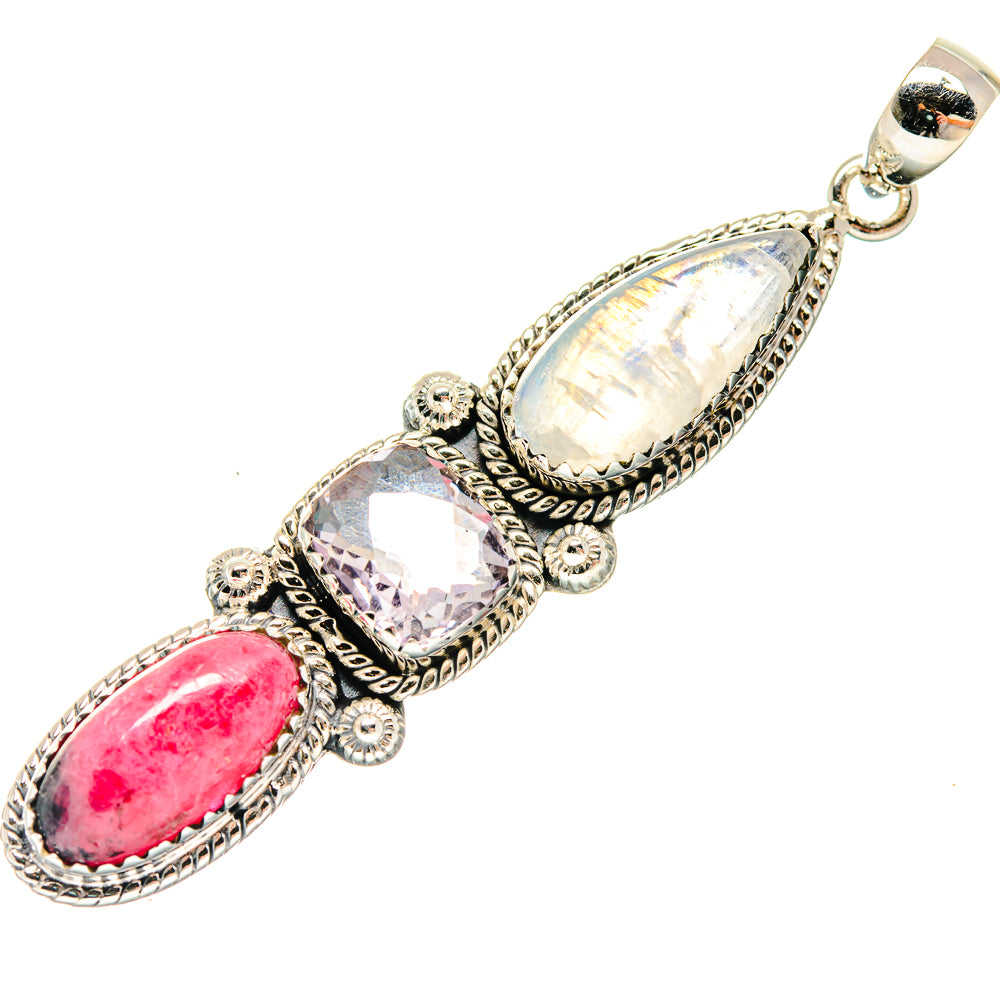 Rainbow Moonstone Pendants handcrafted by Anasilvercos - PD20254