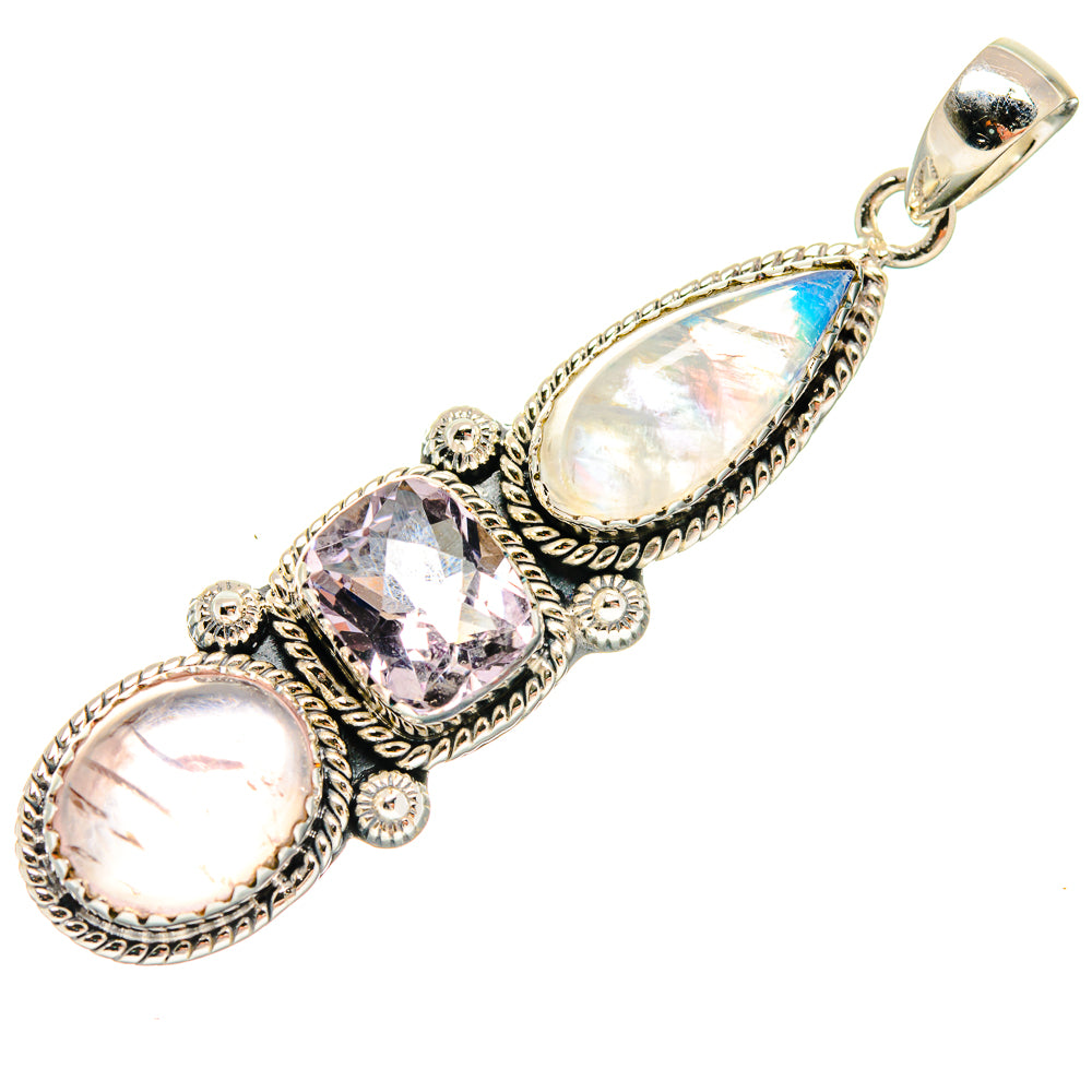 Rainbow Moonstone Pendants handcrafted by Anasilvercos - PD20272