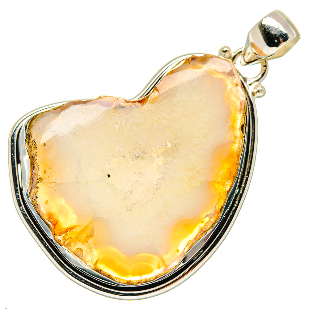 White Geode Slice Pendants handcrafted by Anasilvercos - PD20300 - Photo 2