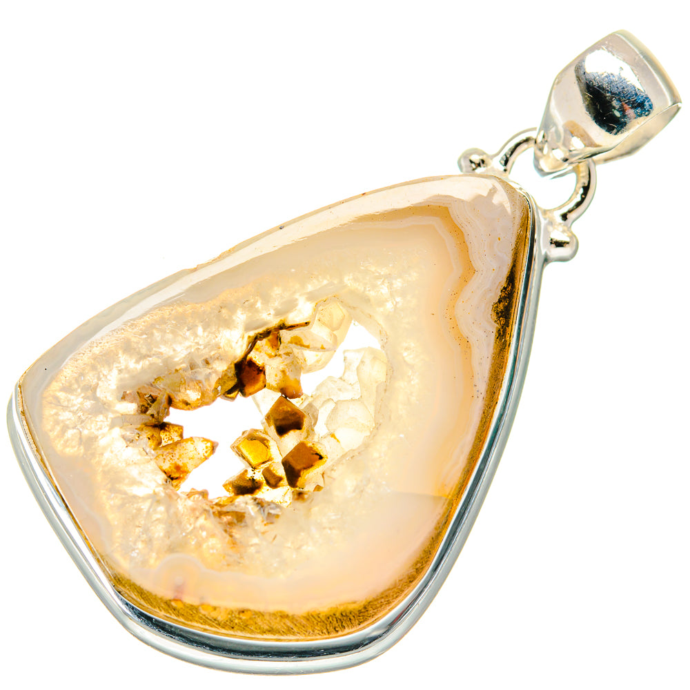 White Geode Slice Pendants handcrafted by Anasilvercos - PD20303