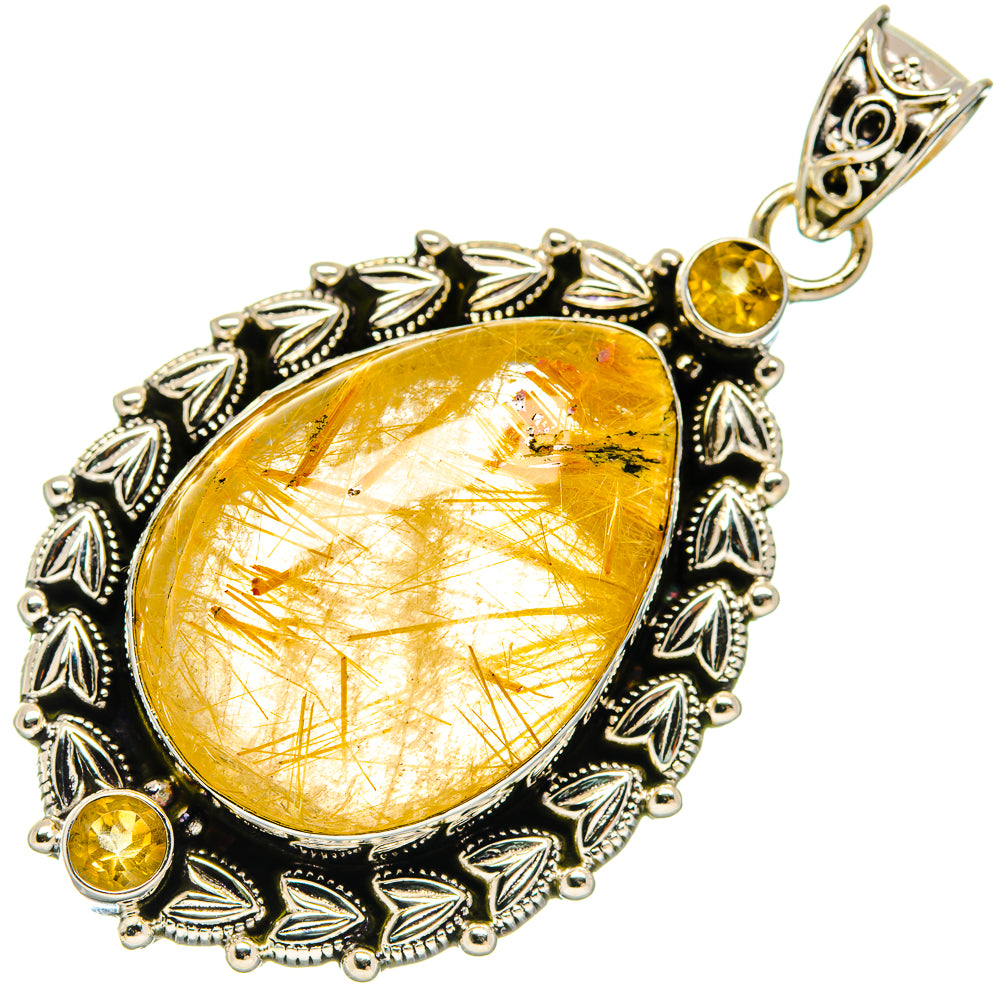 Rutilated Quartz Pendants handcrafted by Anasilvercos - PD20305