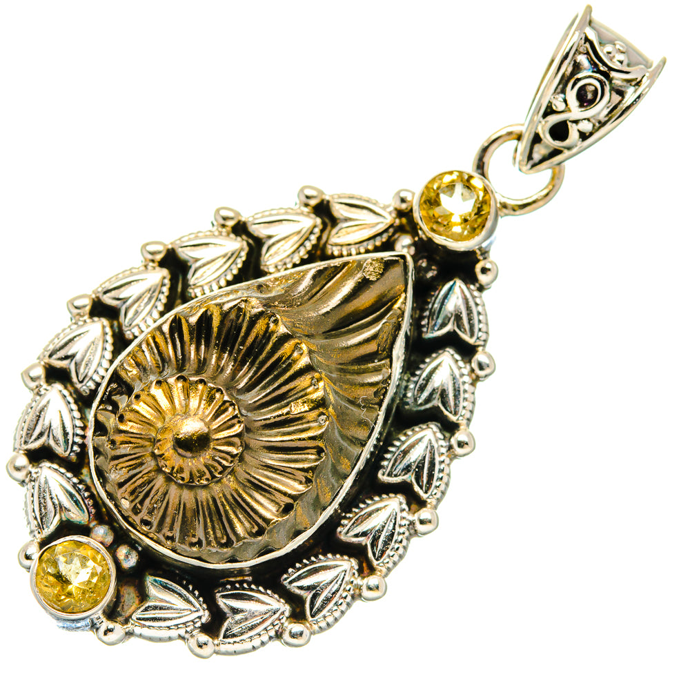 Pyrite Fossil Pendants handcrafted by Anasilvercos - PD20311