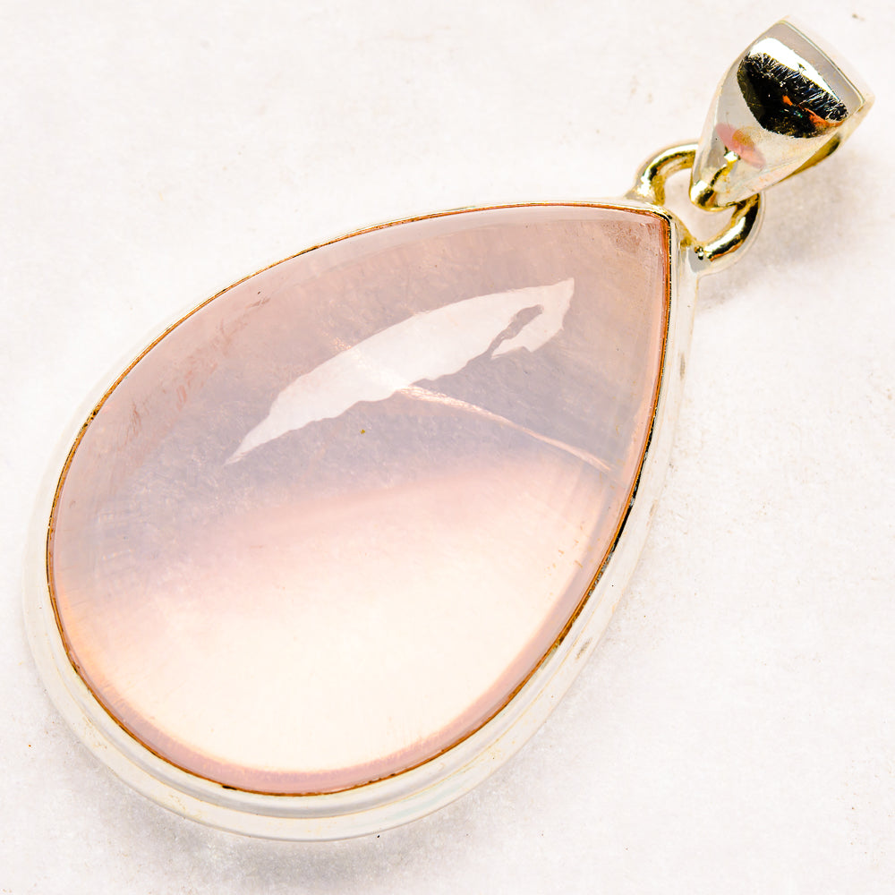 Rose Quartz Pendants handcrafted by Anasilvercos - PD20324