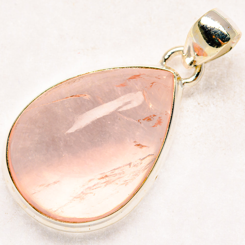 Rose Quartz Pendants handcrafted by Anasilvercos - PD20331