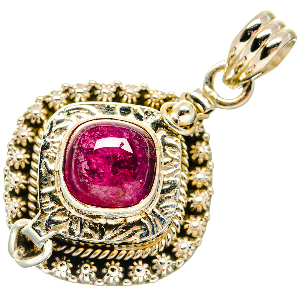 Pink Tourmaline Pendants handcrafted by Anasilvercos - PD20336