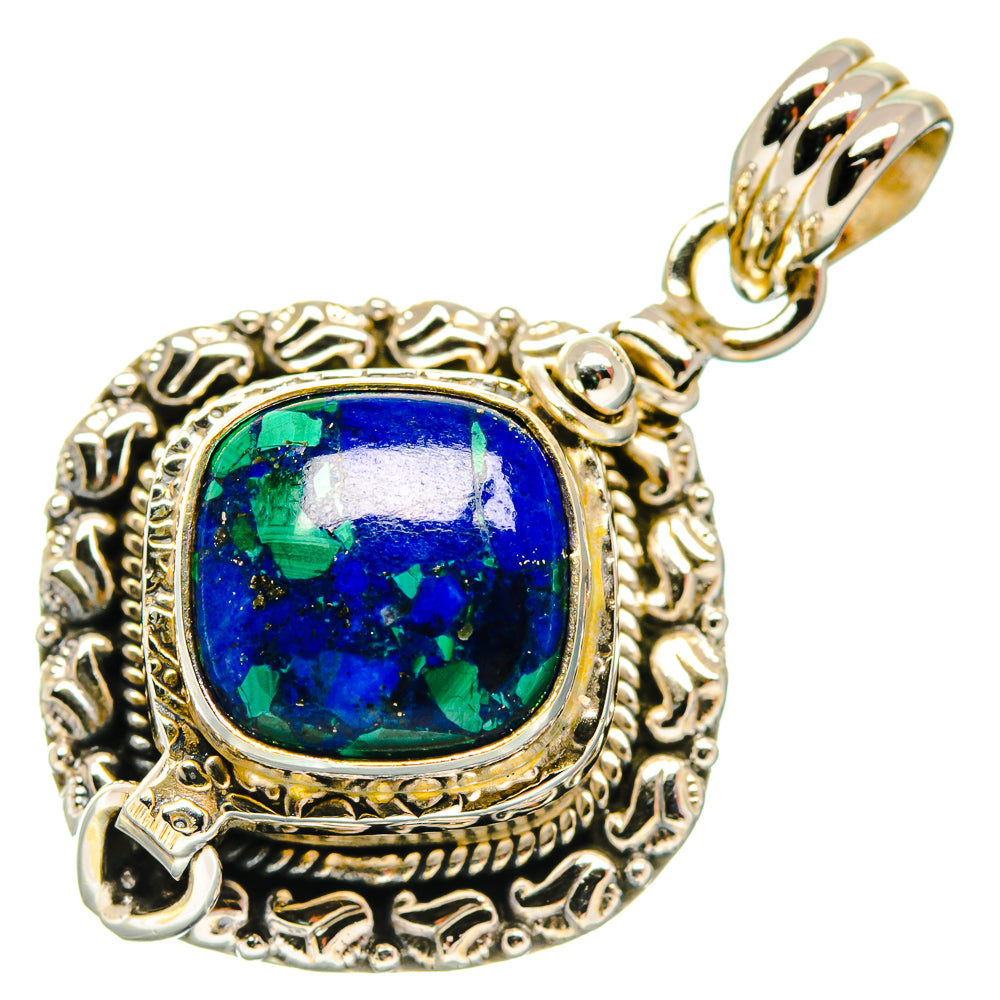 Malachite In Chrysocolla Pendants handcrafted by Anasilvercos - PD20345