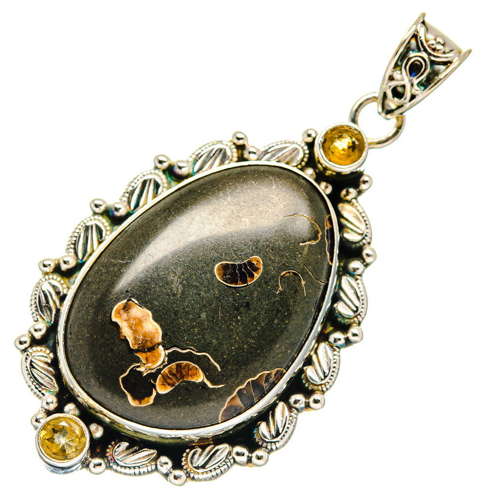 Turritella Agate Pendants handcrafted by Anasilvercos - PD20357