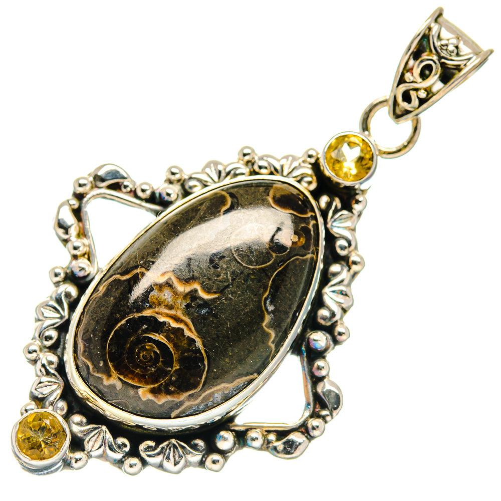 Turritella Agate Pendants handcrafted by Anasilvercos - PD20386