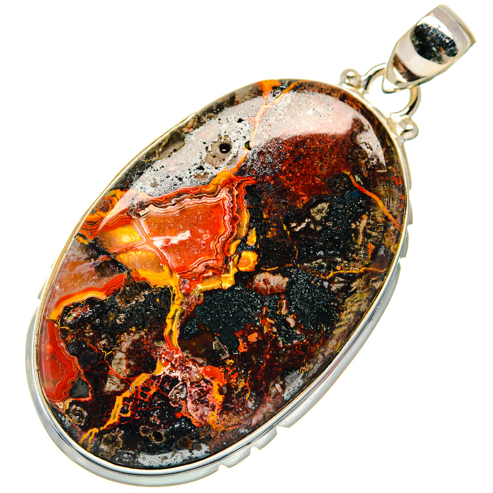 Crazy Lace Agate Pendants handcrafted by Anasilvercos - PD20389