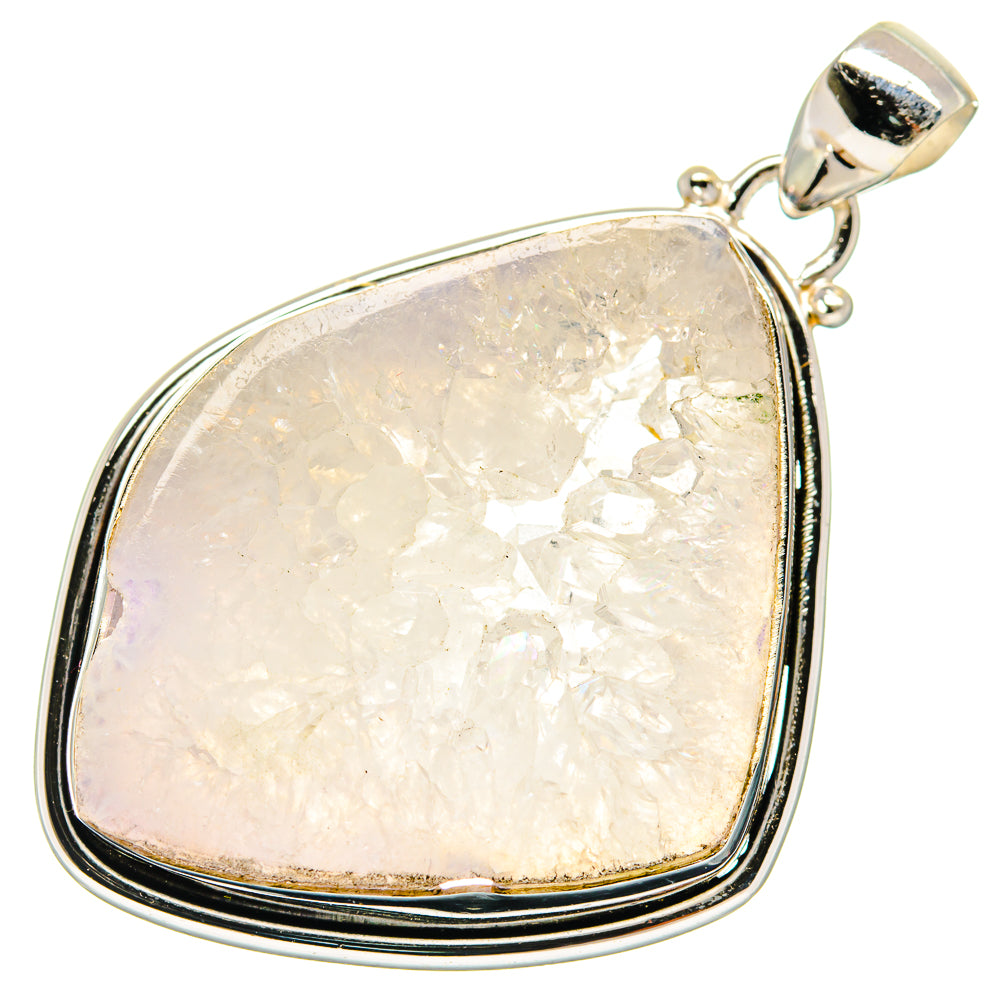 White Geode Slice Pendants handcrafted by Anasilvercos - PD20397