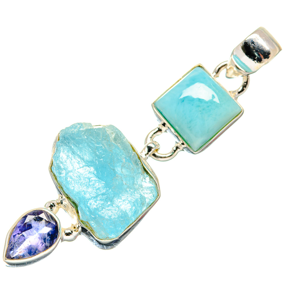 Aquamarine Pendants handcrafted by Anasilvercos - PD20403