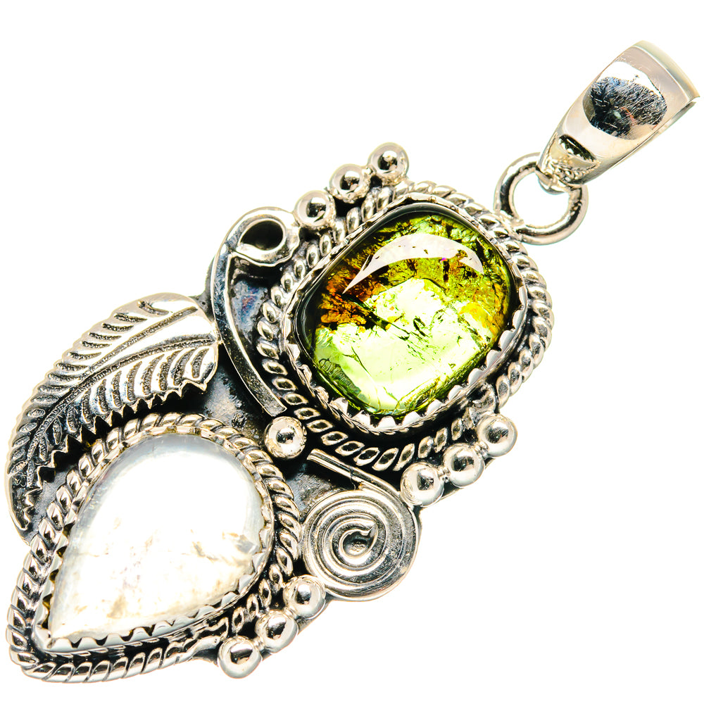 Rainbow Moonstone Pendants handcrafted by Anasilvercos - PD20407