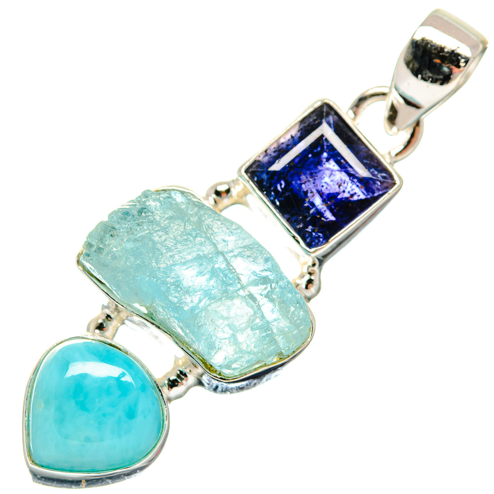 Aquamarine Pendants handcrafted by Anasilvercos - PD20409