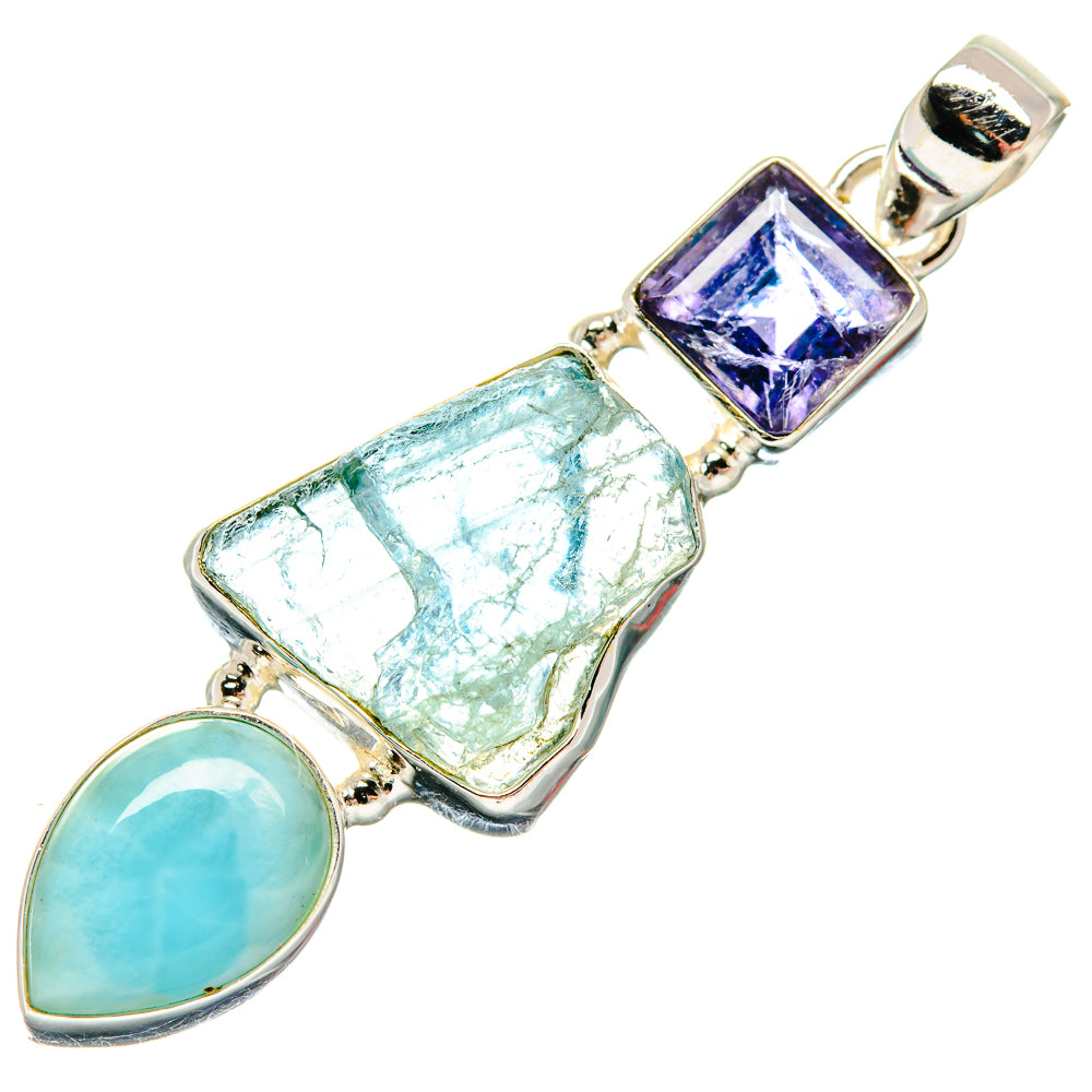 Aquamarine Pendants handcrafted by Anasilvercos - PD20413
