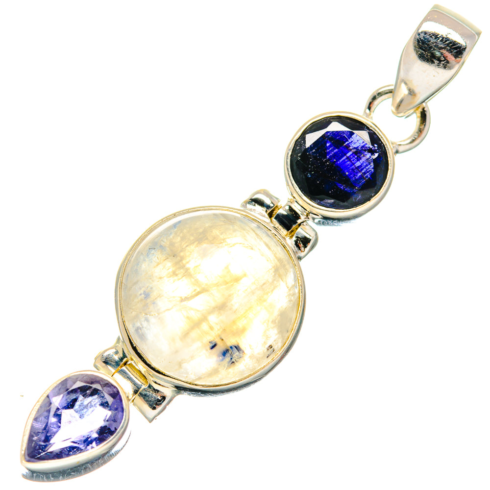 Rainbow Moonstone Pendants handcrafted by Anasilvercos - PD20423