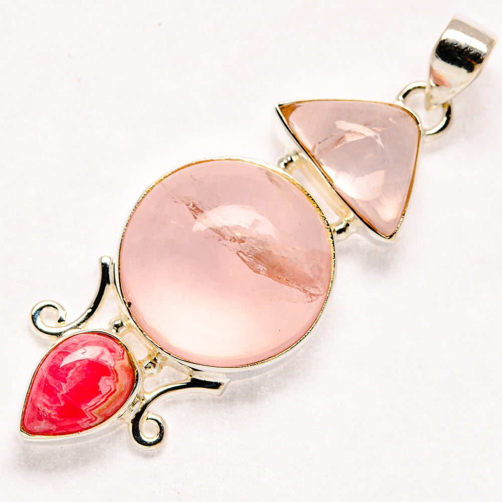 Rose Quartz Pendants handcrafted by Anasilvercos - PD20433