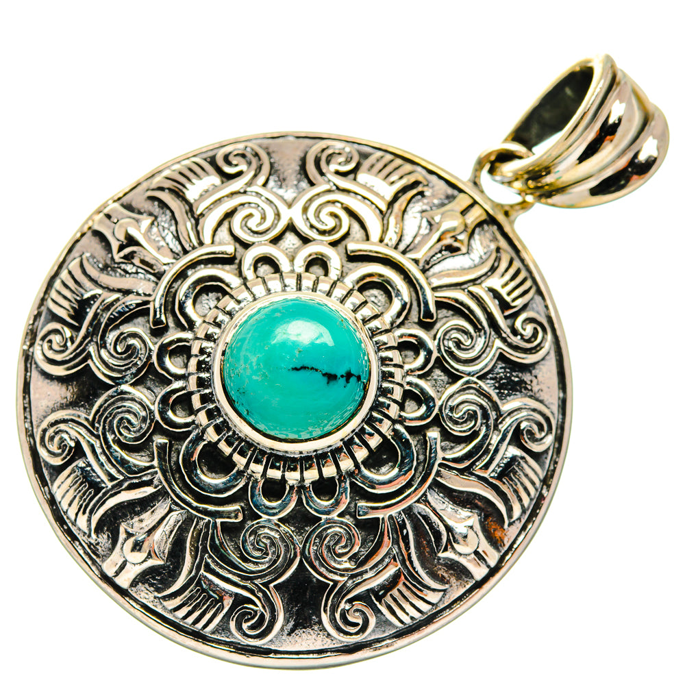 Tibetan Turquoise Pendants handcrafted by Anasilvercos - PD20447