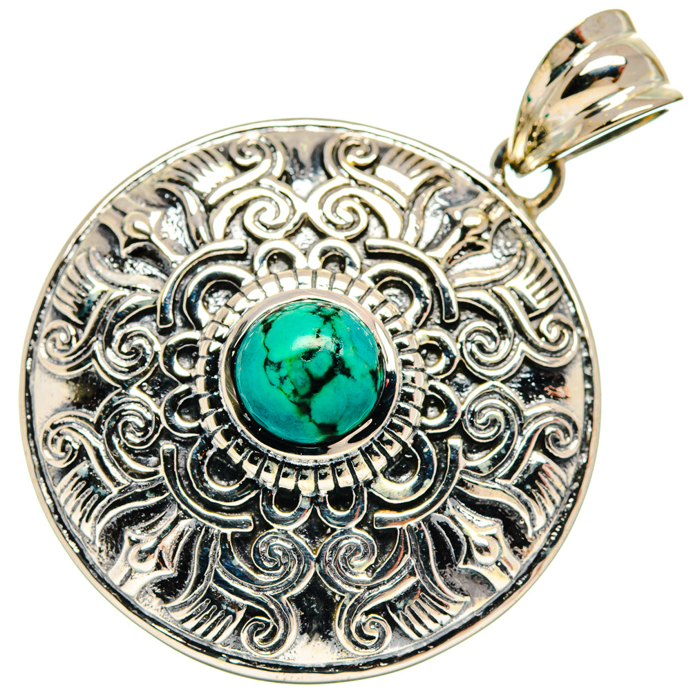 Tibetan Turquoise Pendants handcrafted by Anasilvercos - PD20448