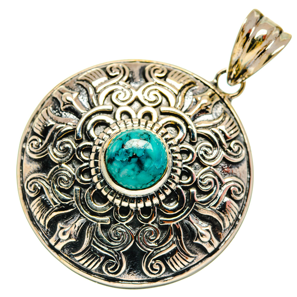 Tibetan Turquoise Pendants handcrafted by Anasilvercos - PD20449
