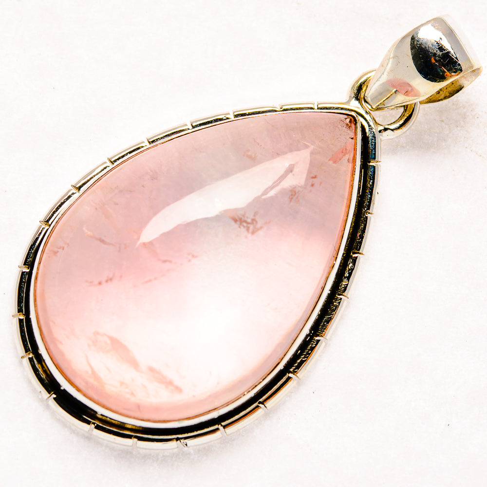 Rose Quartz Pendants handcrafted by Anasilvercos - PD20458