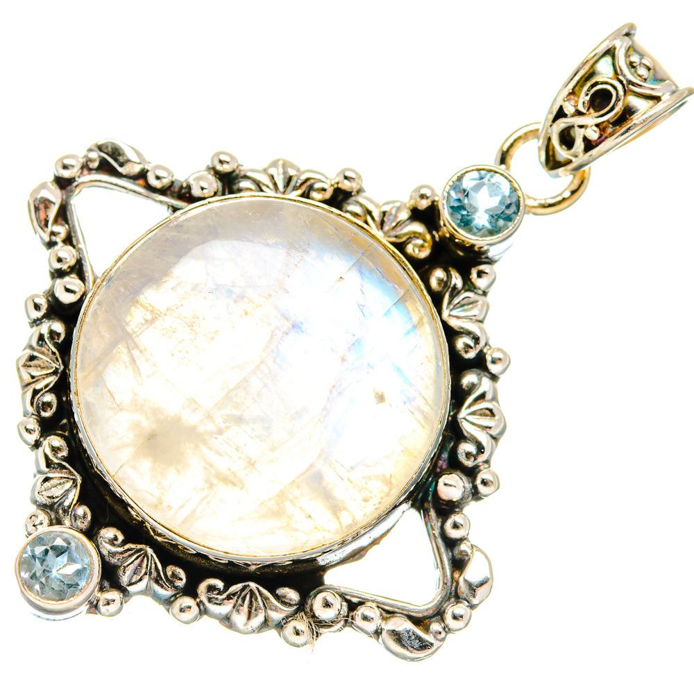 Rainbow Moonstone Pendants handcrafted by Anasilvercos - PD20473