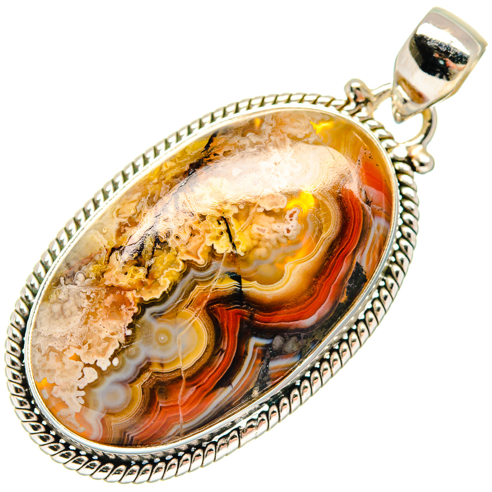Laguna Lace Agate Pendants handcrafted by Anasilvercos - PD20474